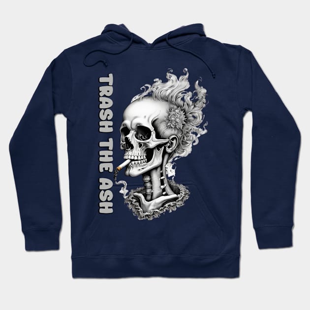 Smoking Skull Hoodie by likbatonboot